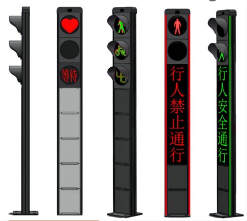 Modular integrated road traffic lights