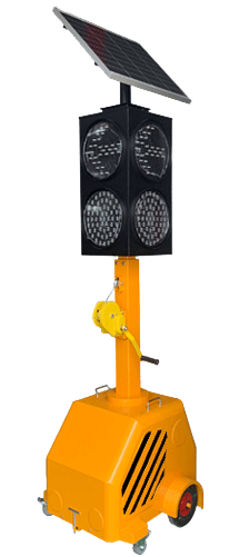 Solar mobile traffic light